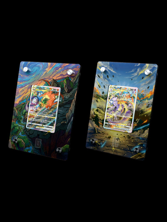 The Eternal Rivalry SlabHub display frame bundle – three-quarter view