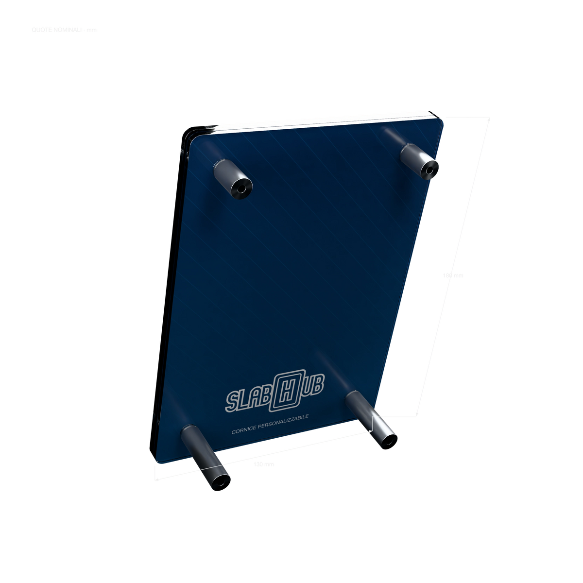Custom SlabHub display frame – back perspective view