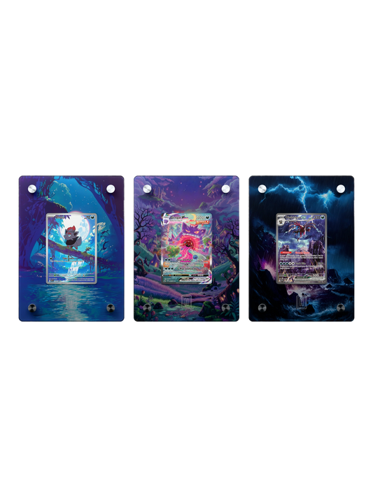 The Dark Trio – Halloween Edition SlabHub display frame bundle – front view