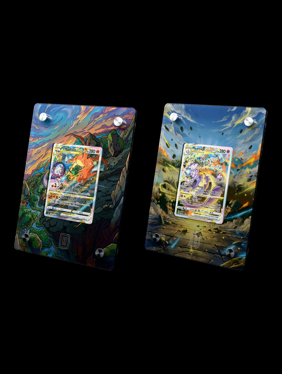 The Eternal Rivalry SlabHub display frame bundle – three-quarter view