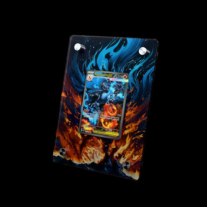 Mega Charizard X ex SlabHub display frame – three-quarter view