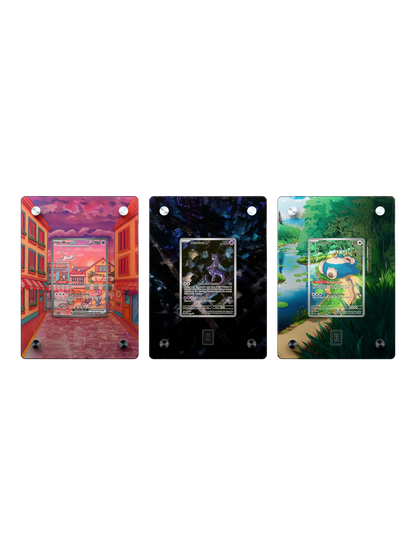 Mew, Mewtwo & Snorlax SlabHub display frame bundle – front view