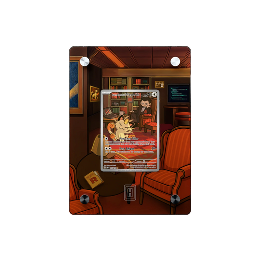 Team Rocket's Meowth SlabHub display frame – front view